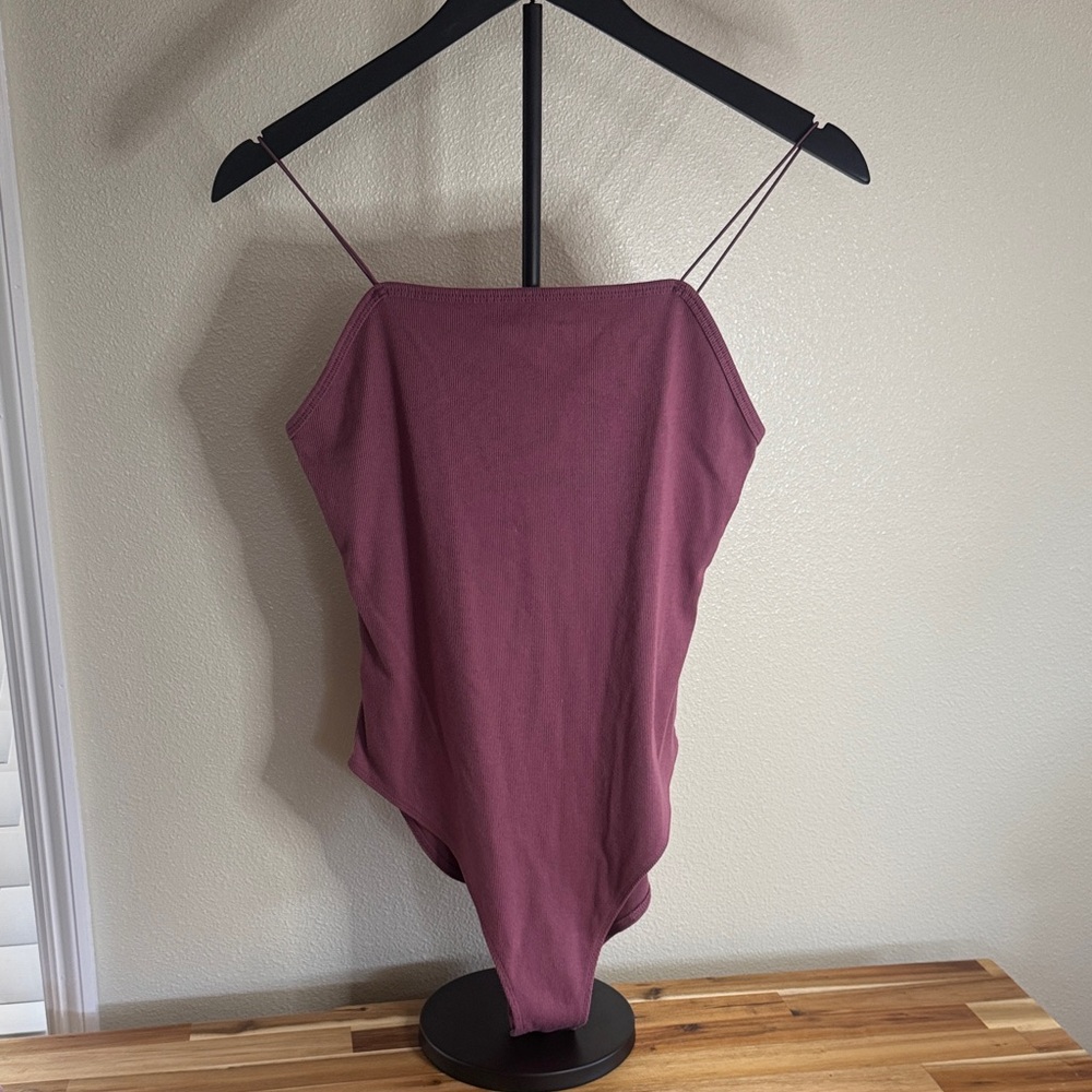 Mauve Dusty Rose Spaghetti Strap Bodysuit